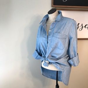 💎Denim button down top